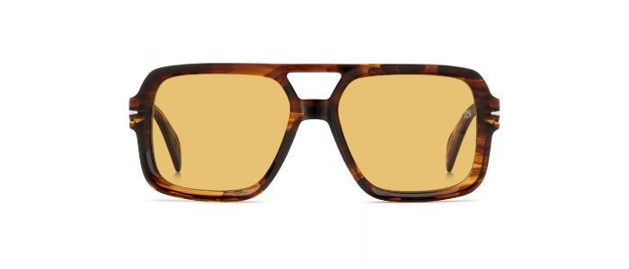 Lunettes De Soleil David Beckham DB 7105 - Mixte - Coloris PZH/21 Striped Grey - Taille 51 Mm