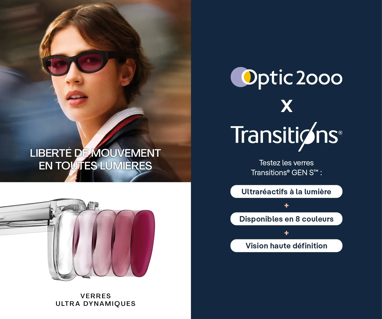 Votre 2e paire compatible avec les verres Transitions